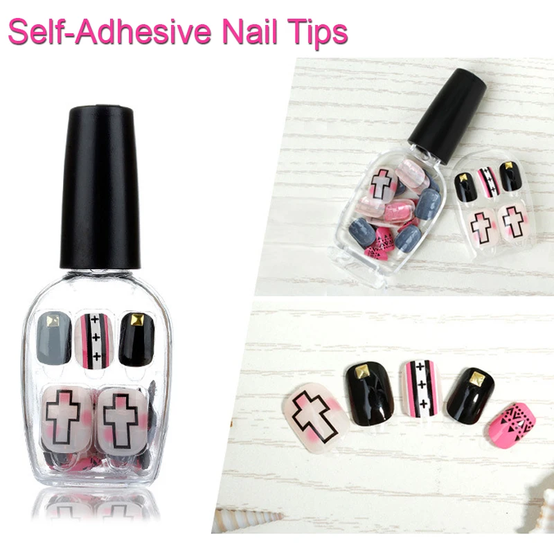 FOREVERJASMINE Nail Polish Cross Finger Nail Tip Self Adhesive Full