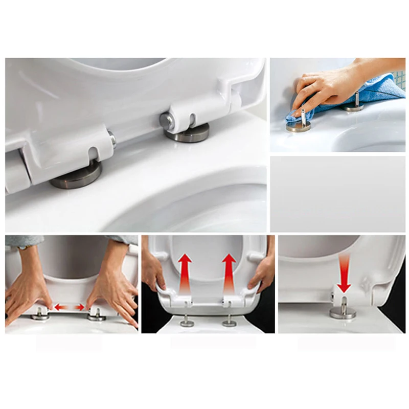 2Pcs Replacement Toilet Seat Hinges Mountings Set Hinge Fittings Screws For Toilet Accessories Toilet Repair Tools