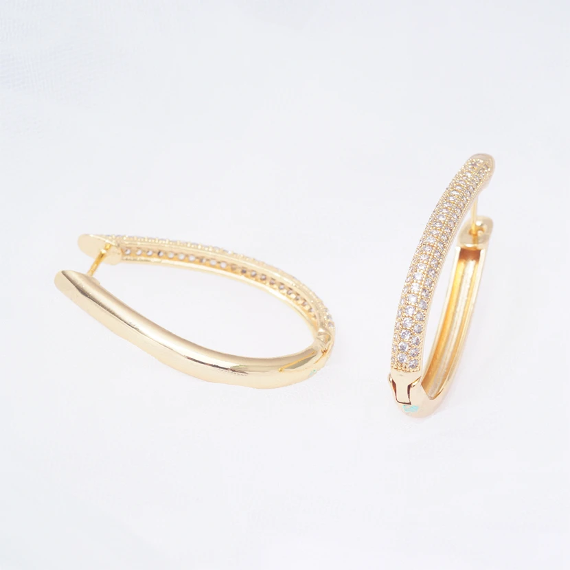 "U" модные большие круглые серьги-кольца для женщин, простые геометрические Позолоченные циркониевые дубайские ювелирные изделия, Прямая поставка