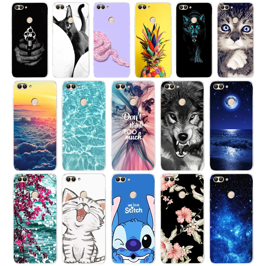 

P Huawei P Smart Case TPU Soft Silicone Transparent Back Cover Phone Case Huawei P Smart Cover FIG-LX1 Enjoy 7S Case