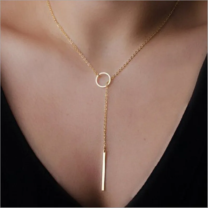 

Fashion Punk Europe Simple choker Metal Short Jewelry Necklace Female Clavicle Chain Pendant For Women Girl