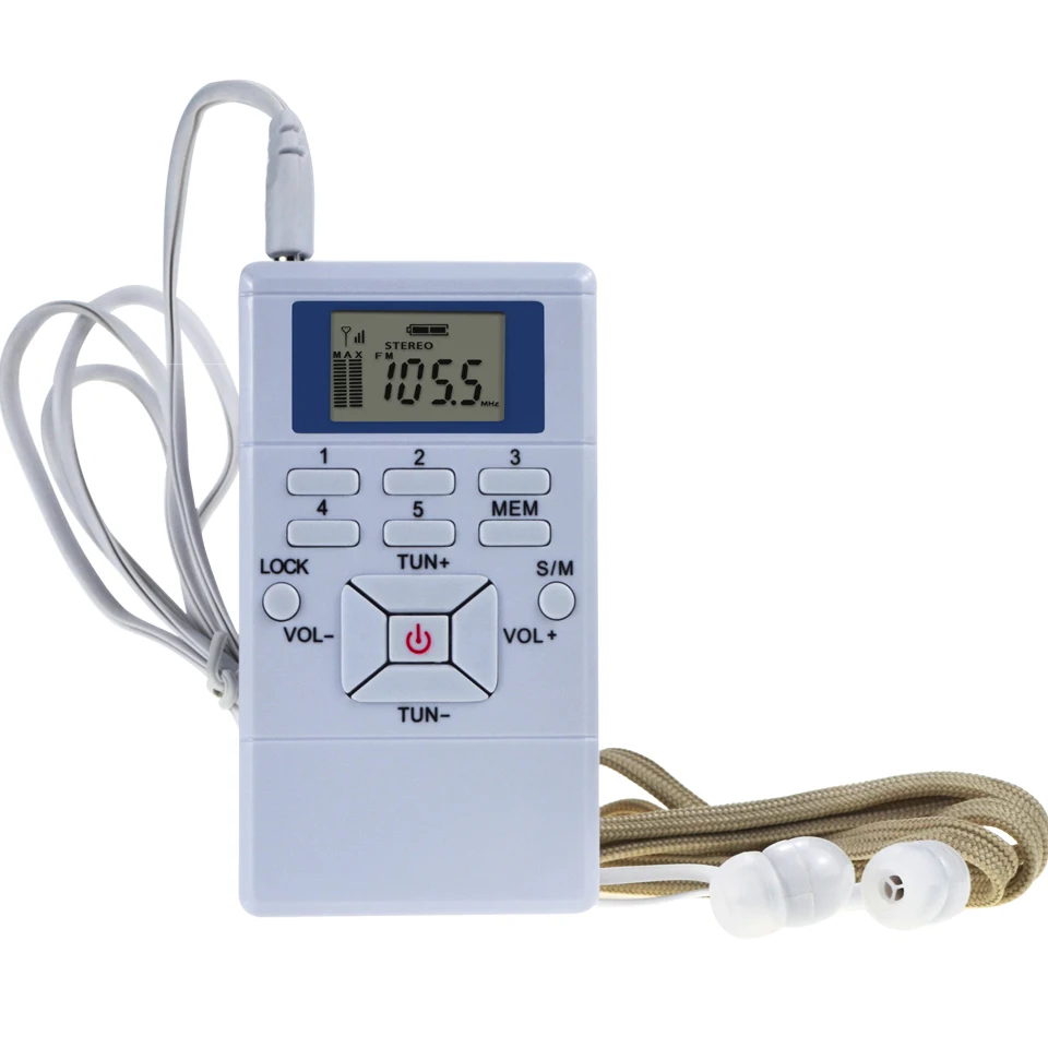 

Digital FM Radio Portable Receiver Music Player LCD Display Kit Display Dual Channel Single Band Mini Speaker White Grey Color