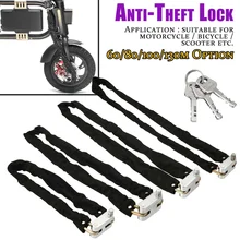 60/80/100/130cm bloqueio de bicicleta anti-roubo ao ar livre bloqueio de corrente de bicicleta segurança reforçada metal pesado moto motocicleta fechaduras de corrente