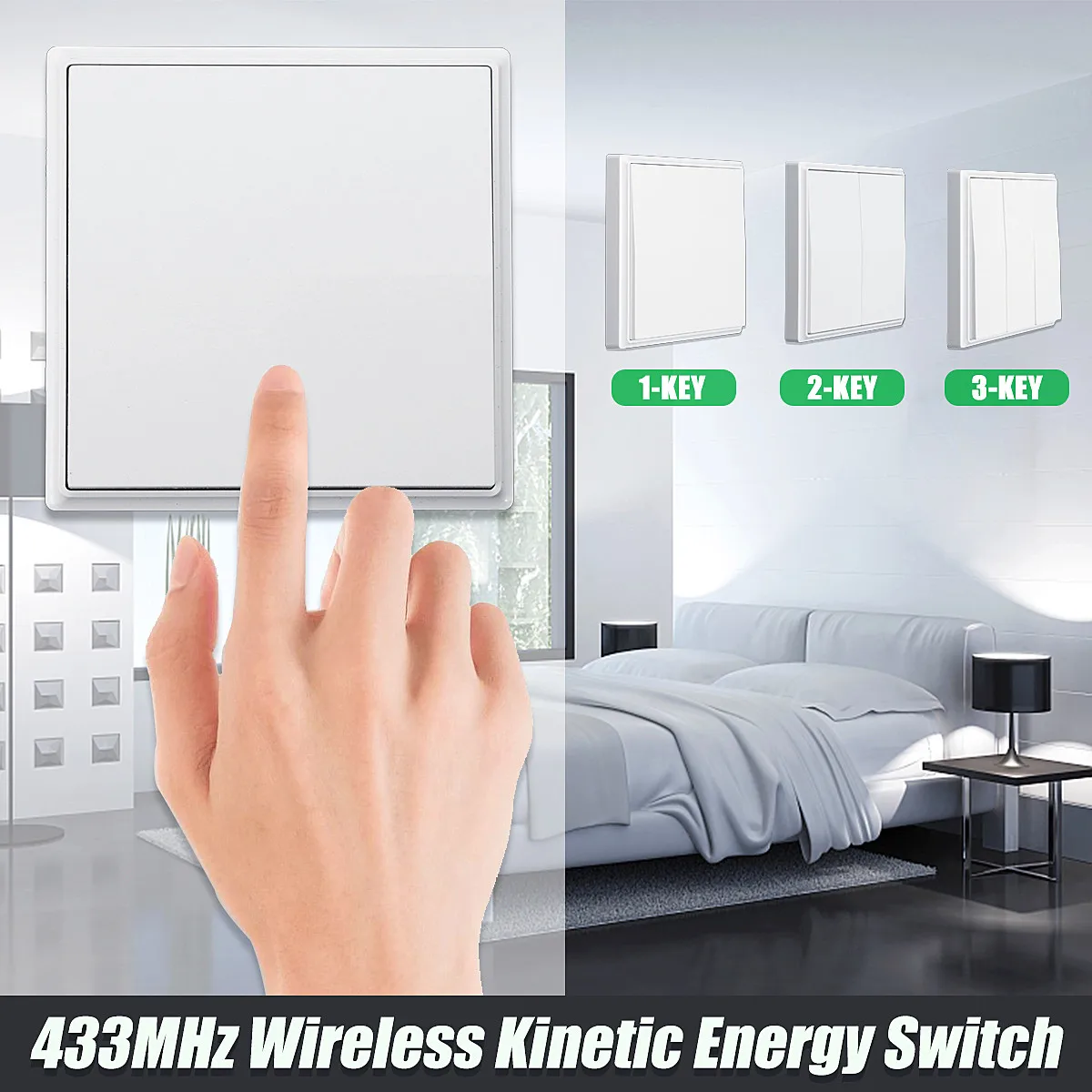 

433MHz 1/2/3-Key Protocol Wireless Energy Switch Stairway Remote Control Switch Corridor Room Home Remote Lighting Remote Switch