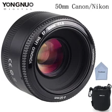 YONGNUO YN50mm 50mm f/1.8 AF/MF Lente de Gran Apertura de Enfoque Automático para canon eos 600d para nikon d3300 d3200 d5300 d3100 dslr cámara
