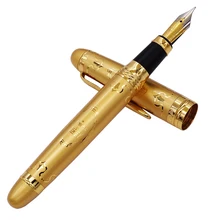 Duke 15 полностью золотая металлическая перьевая ручка красивые узоры Гладкий Средний Перьевая ручка офисный бизнес подарок товары для дома и школы
