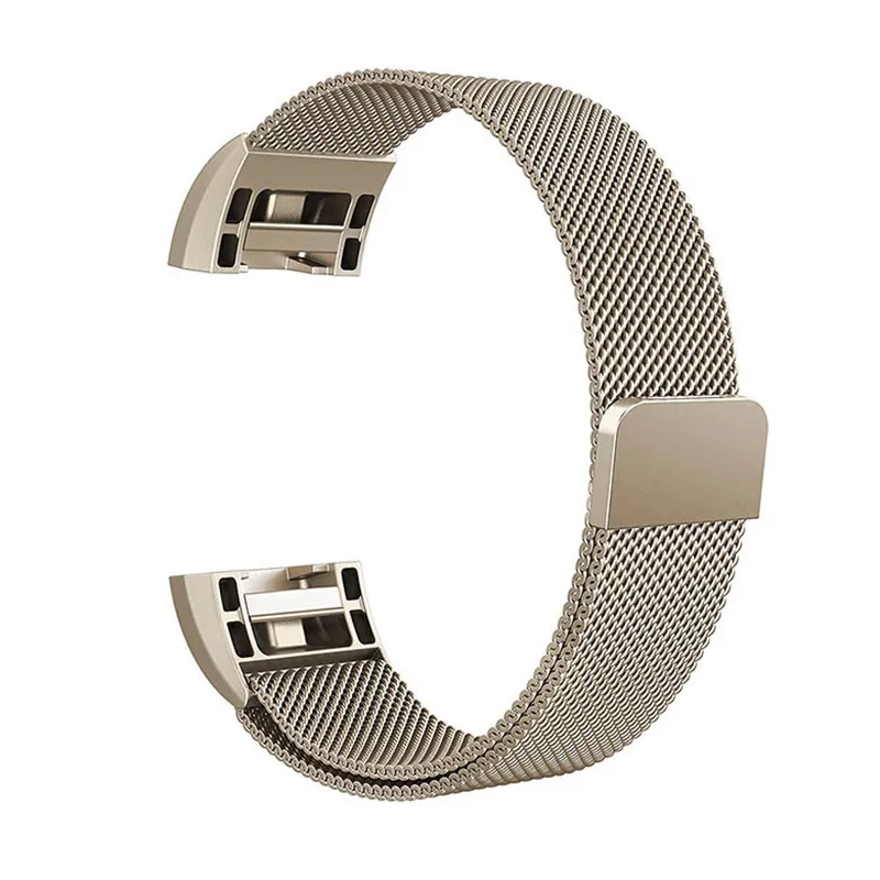 Нержавеющая сталь Магнитная Milanese Loop Band для Fitbit заряда 2 Замена Quick Release браслет ремешок для зарядки 2 ремешок - Цвет: Retro gold