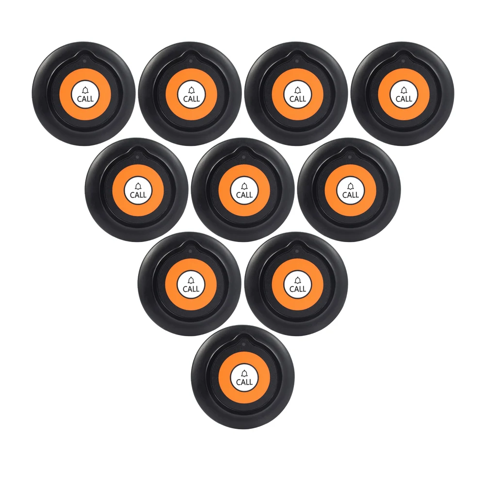 

10pcs 433.92MHz Restaurant Pager Wireless Waiter Call Transmitter Button for Wireless Calling System F3223