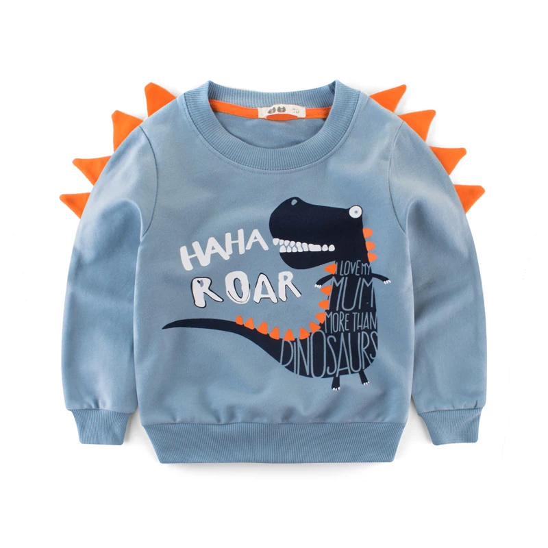 

Boys Tops 2018 Autumn Warm Kids Clothes Long Sleeve Cotton Sweatshirt Baby Boy Hoodies 2 3 4 5 6 7 8 Years Dinosaur Tops