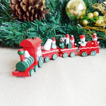 

Cute Xmas Wooden Little Train Santa Claus Navidad Natal Trains Ornament Decoration Decor Kids Gift for Christmas Tree Ornaments