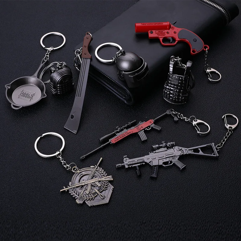2019 Горячая игра 4 стиля пубг оружие медаль кулон брелок AK47 пистолет 98 к