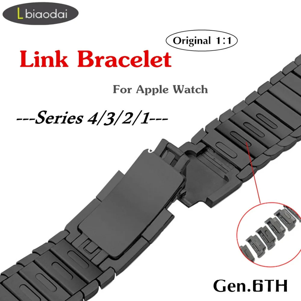 

Link Bracelet For Apple Watch band strap 42mm 44mm iwatch 4 band 38mm 40mm removable 316L Stainless Steel watchband for 4 3 2 1