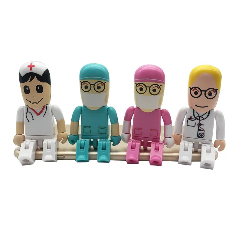

Cartoon Robot Medical usb Flash Drive Doctor USB memory 2.0 4GB 8GB pendrive 16GB pen drive 32GB 64GB 128gb Nurse Free Shipping
