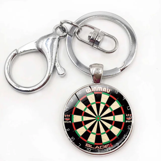 Vintage Dartboard Keychain Dartboard Jewelry Key Chain Dart Target Game