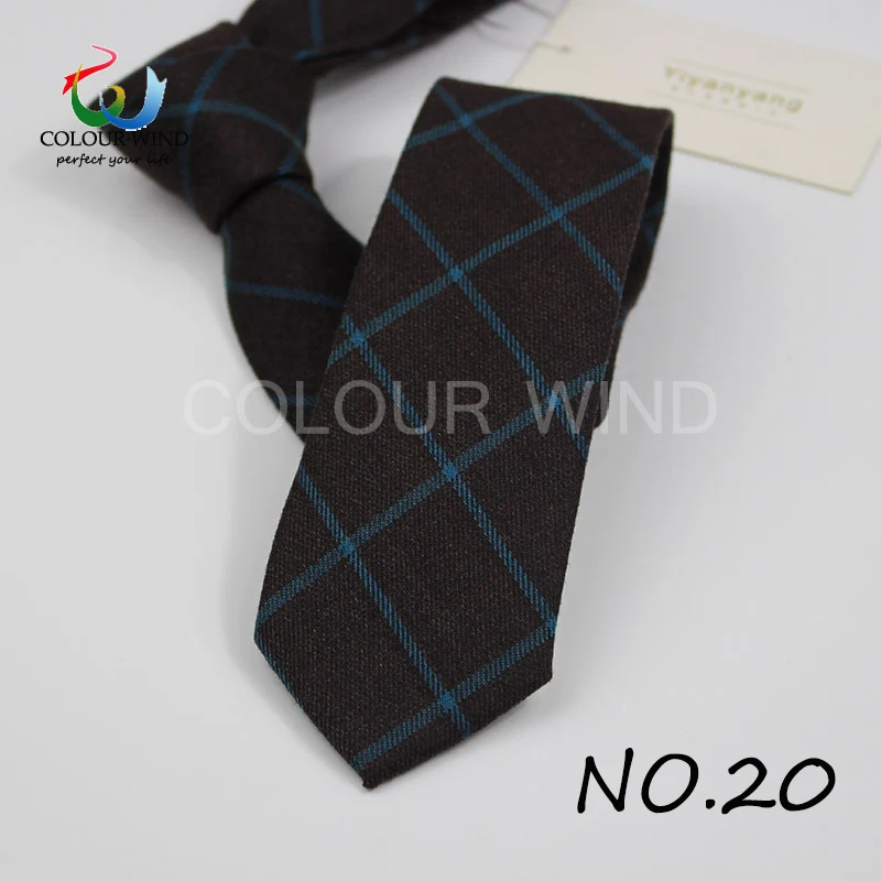 Yiyanyang Новинка года коллекции Для мужчин s Повседневное хлопок галстук 6 см узкий модные галстуки Кофе коричневый полосатые галстуки для Для мужчин челнока - Цвет: 20