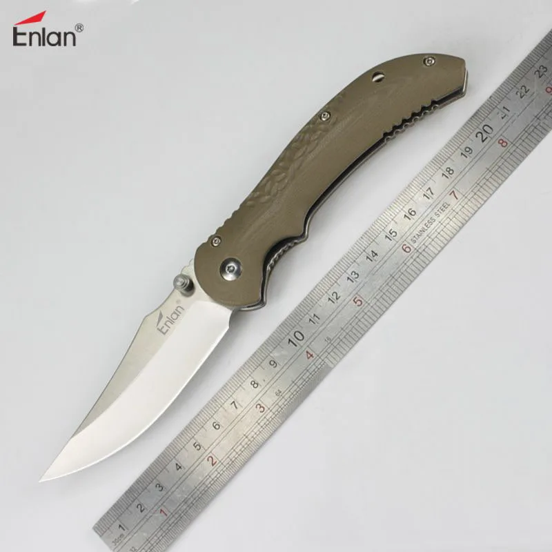 

ENLAN EW080 Folding Knife 8Cr13Mov Blade G10 Handle Outdoor Camping Survival Tactical Utility Fruit EDC Portable Pocket Knives