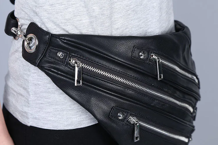 Мода стимпанк наножная сумка для мотоциклиста пара панк сумка поясная сумка PU fanny pack heuptas поясная сумка банан поясные сумки