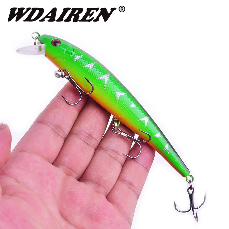 

WDAIREN Fishing Lure 13cm 19.5g Minnow Float Wobbler Artificial Hard Plastic Bait Surface Crankbait 3D eyes Pesca fishing tackle