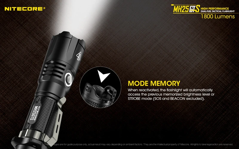 Nitecore MH25GTS 1800 Lumens Tactical Flashlight (16)