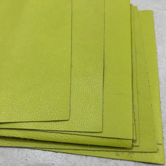 Genuine green grain cowhide leather fabricin Genuine Leather from Home