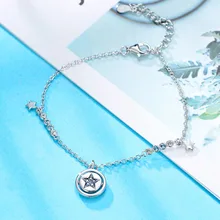 S925 стерлингового серебра женские ювелирные браслеты женские Цепи Подвеска Звезда Луна Форма аксессуары, браслеты браслет на запястье