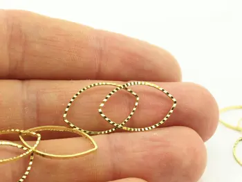 

50 Raw Brass Marquise Charms (21x13 mm) M21