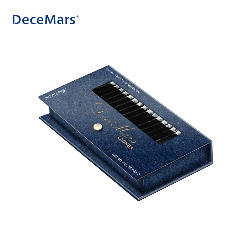 DeceMars 2 случаях/лот эллипс наращивания ресниц 0 15 мм D локон 8 Mix плоские свет ресницы