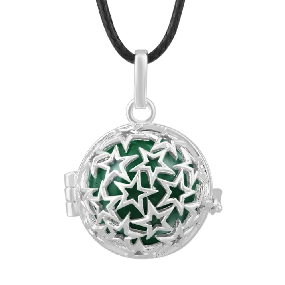 Angel Caller Floating Locket Baby Bola Star Pendant Necklace Harmony Chiming Ball Pendants Fashion Jewelry Wax Leather K95N20 4