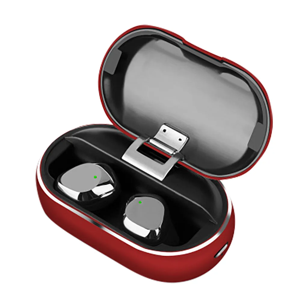X26 наушники-вкладыши TWS bluetooth 5,0 True Беспроводной наушники Смарт Водонепроницаемый стерео Hi-Fi наушники с зарядный чехол для Iphone для samsung s10 - Цвет: Красный