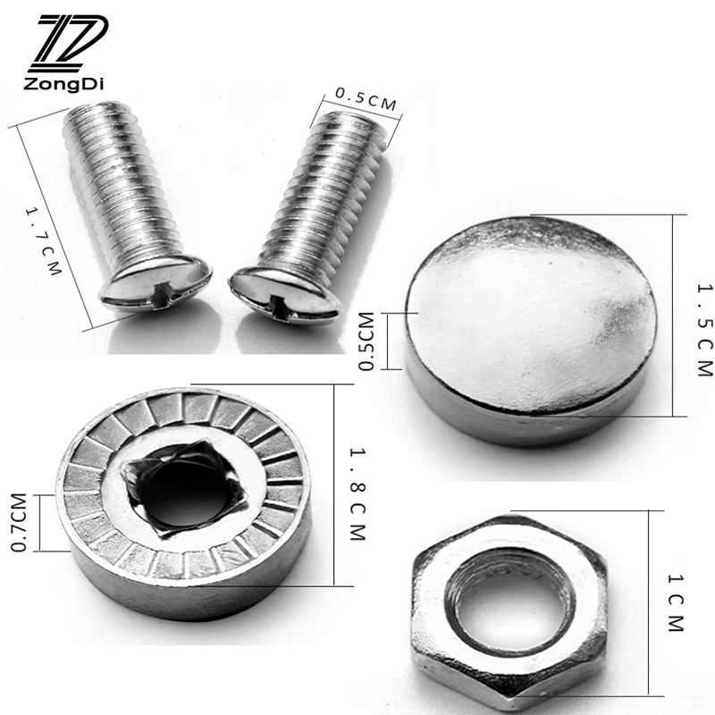 

ZD 16X/set Car Styling License Plate Bolts Frame Chrome Screw For Kia Rio 3 Ceed Toyota Corolla 2008 Avensis C-HR RAV4 Mazda 3 6