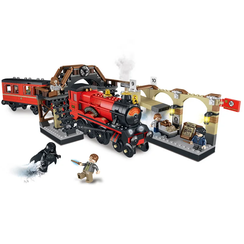 

836pcs Children's educational toys Compatible Legoeds Harry Magic Assembling blocks Porter Hogwarts Train figures children Toys