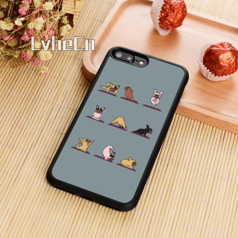 Чехол для телефона LvheCn с французским бульдогом йогой позиями чехол iPhone 5 6 s 7 8 plus 11