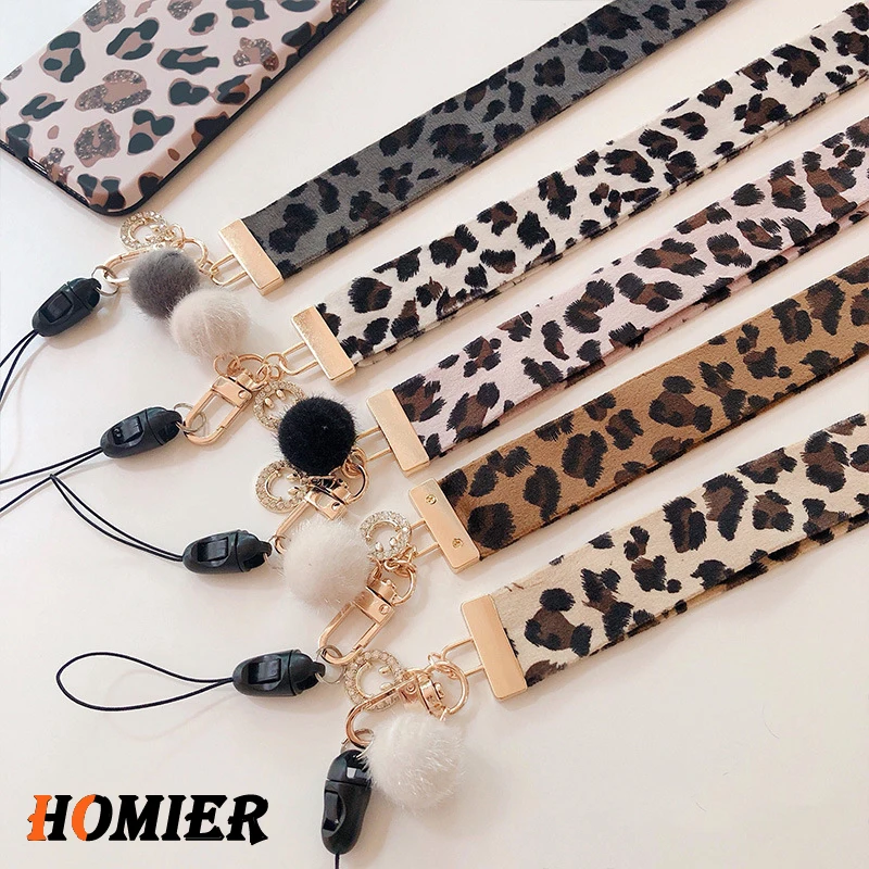 Leopard prin mobile popular phone strap colorful silk lanyard for key ID card suspension Rope Lanyard iPhone 7 8 plus X 6 6s | Мобильные
