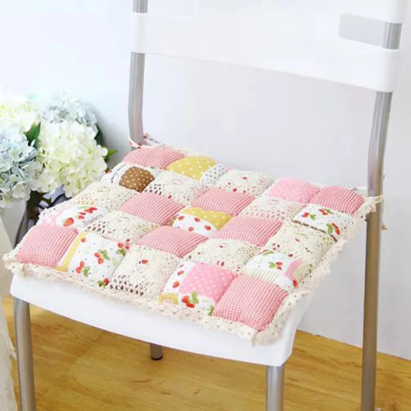 

39X39cm Flower Style Square Cotton Seat Cushion Sofa Car Mat Home Kitchen Chair Sit Pad Mat Pillows Home Decor