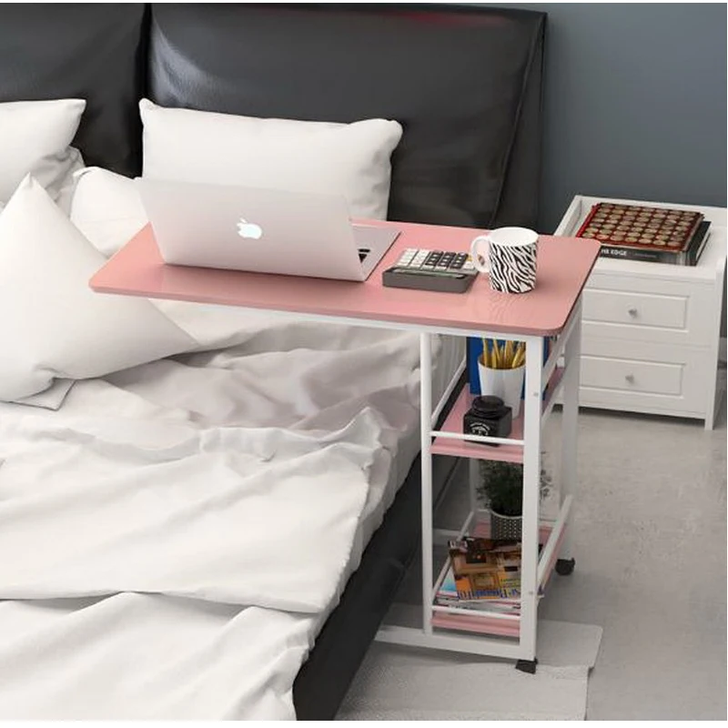 250307/домашняя кровать с простым столом/Высокое качество рабочего стола/утолщенная труба/складной мобильный небольшой стол/Ленивый прикроватный стол для ноутбука/