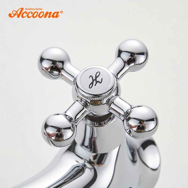 Accoona Retro European Bathroom Basin Faucets Chrome Plating Single Handle Hot and Cold Mixer Tap D