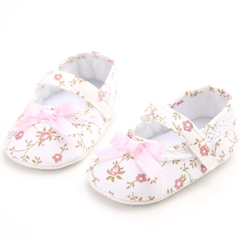 Балетное платье Mary Jane; обувь для малышей с цветочным рисунком на мягкой нескользящей подошве; обувь принцессы для новорожденных девочек