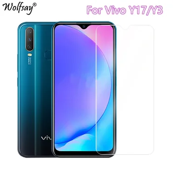 Перейти на Алиэкспресс и купить 2 шт закаленное стекло для Vivo Y17 защита экрана 9H закаленное защитное стекло для Vivo Y12 стекло Vivo Y15 Y17 Y3 Y12 Wolfsay