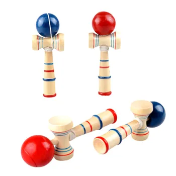 

Red Blue Color Wood material Kendama Professional Skillful Juggling Ball Game Toy For Children Adult Gift