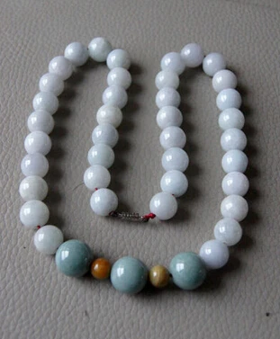 

Jew2526 100% natural Jadeite Manual knitting weave beads necklace pendant