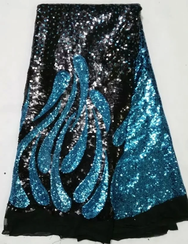 

High quality shinning French net Lace Fabric with nice sequins for stage cloth ,new mesh cloth multi color