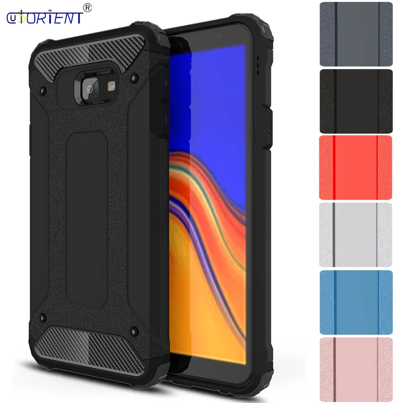 J415 бампер чехол для Samsung Galaxy J4 + Plus Гибридный армированный ПК Жесткий Чехол SM-J415FN/DS