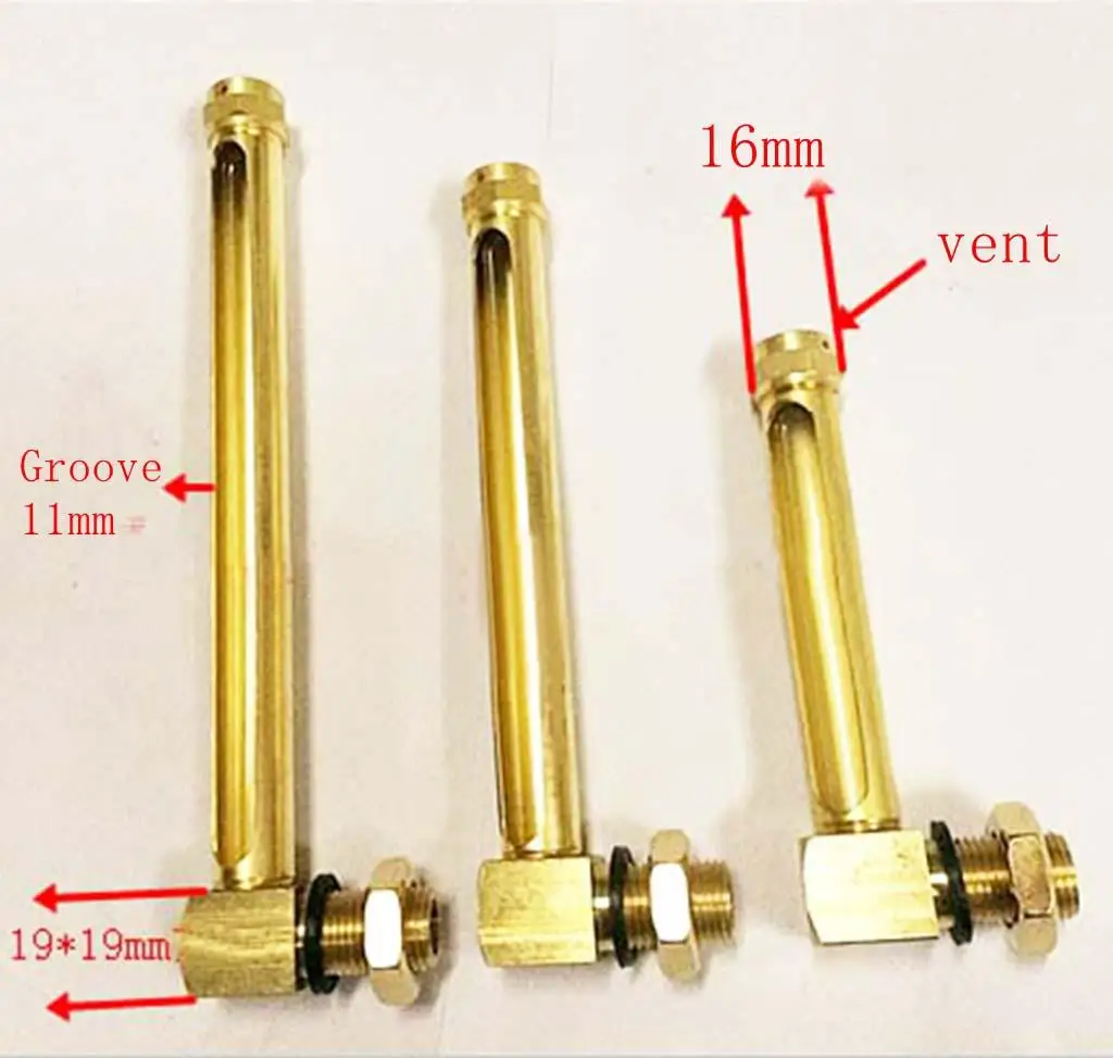 1/" 3/8" 1/" BSP M12 M14 M16 длина 80 мм 100 мм 125 мм 150 мм 200 мм латунный индикатор уровня жидкости для масла смотровое стекло измерительный станок