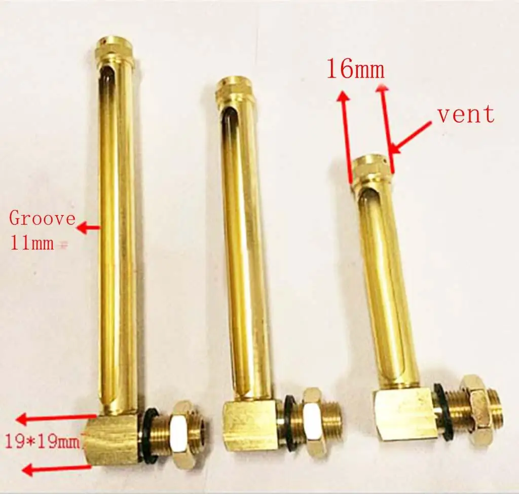 1/4 &quot3/8&quot 1/2 &quotBSP M12 M14 M16 Стекло Длина 100/125/150/200 мм латунь масло индикатор уровня