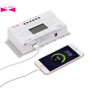 

40A 12V/24V Sun YOBA MPPT Solar Charge Controller Three Timer + 16.4ft Cable SNS APJ