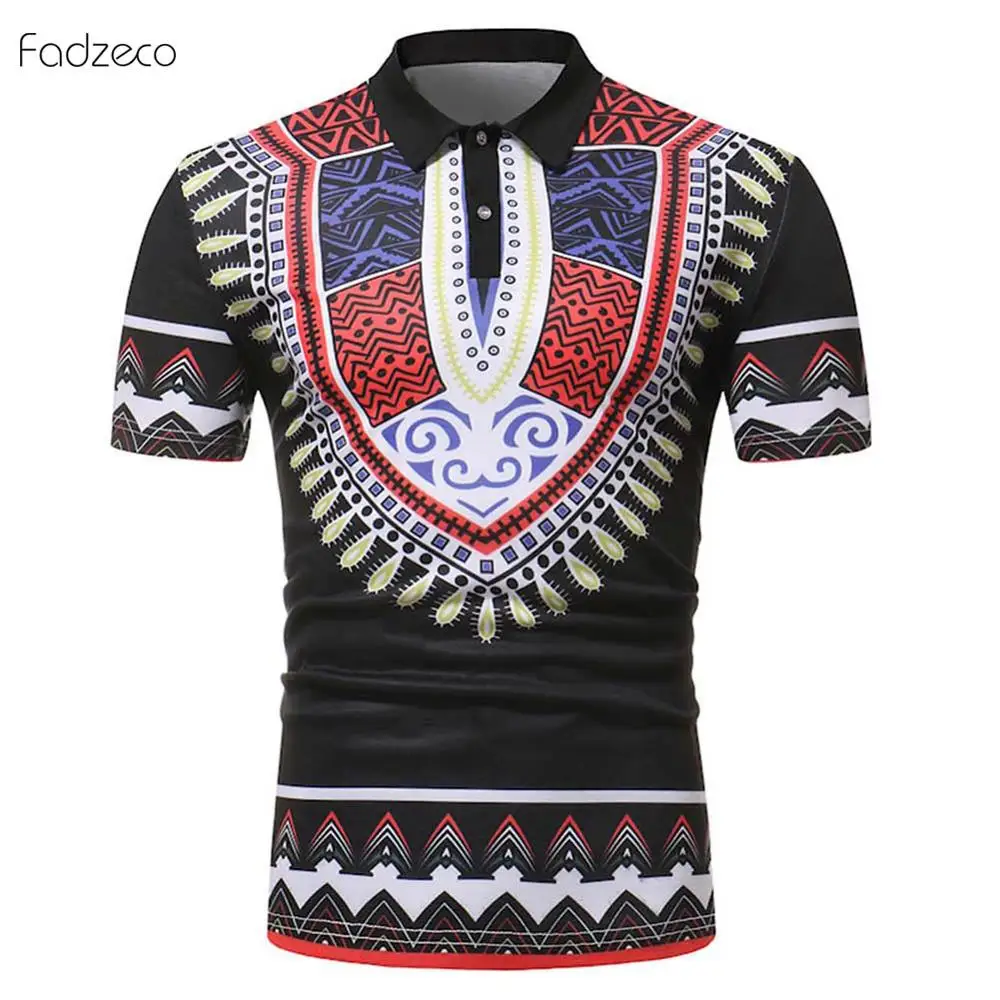 Fadzeco африканская мужская одежда 2019 новый дизайн Дашики Этнический узор футболка