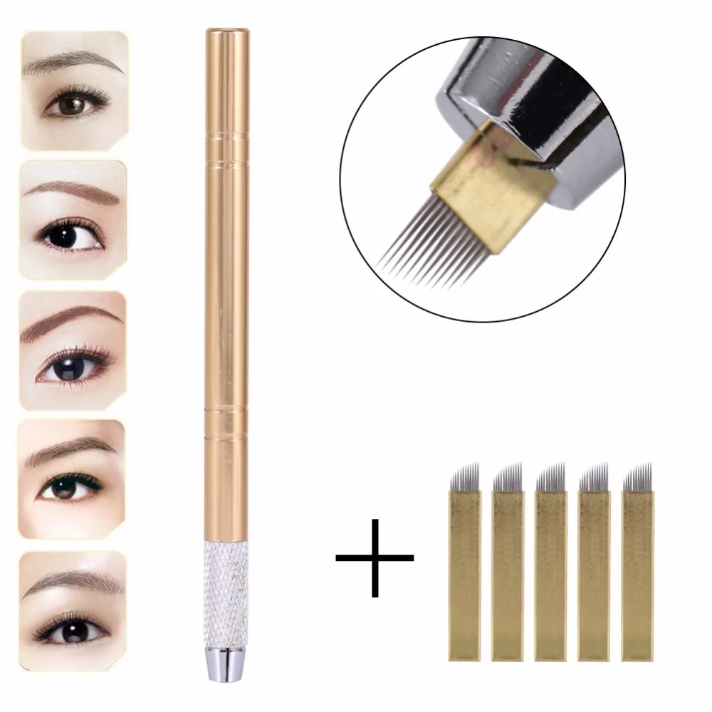 

3D Eyebrow Tattoo Microblading Blade Needle Pen Pencil Manual Semi-Permanent Makeup Tool
