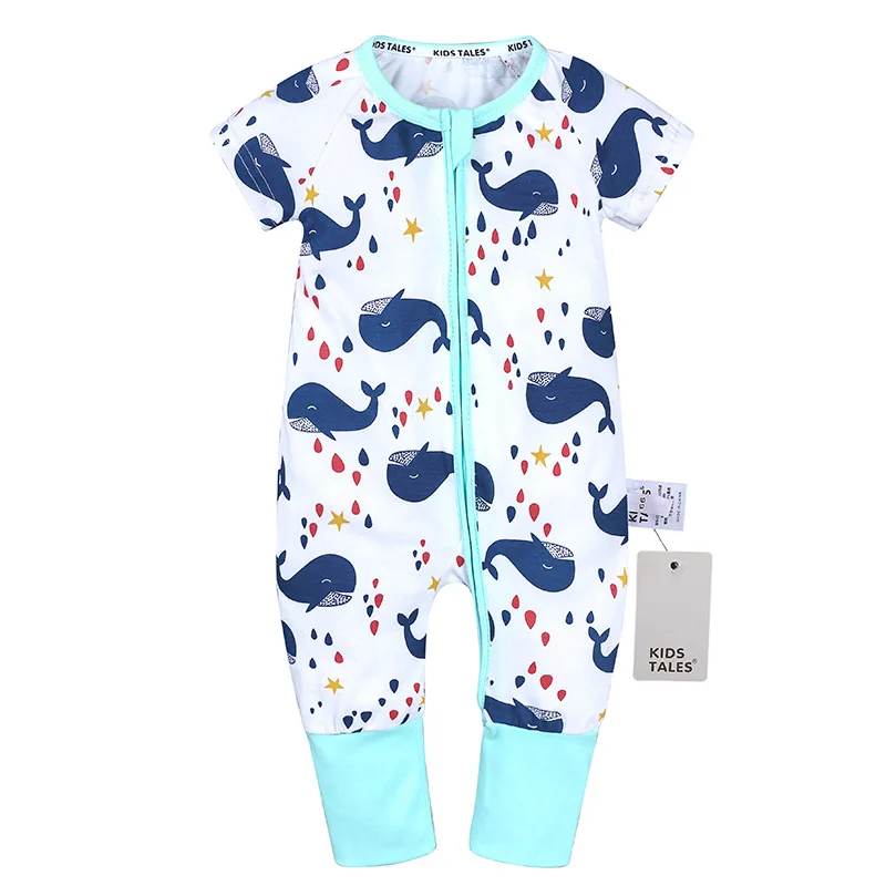 Baby coveralls girls cartoon cotton baby short sleeved coveralls romper