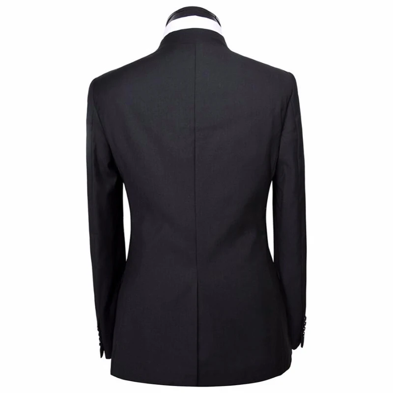 HB029 черный Свадебный Жених Красивый костюм куртка Модный популярный стиль воротник мандарина на заказ Качественная мужская куртка с брюками