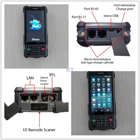 China Android Rugged Waterproof Big Phone Shockproof 8200mAH Handheld Terminal PDA Barcode Scanner Reader XDSL Power ONU Tester